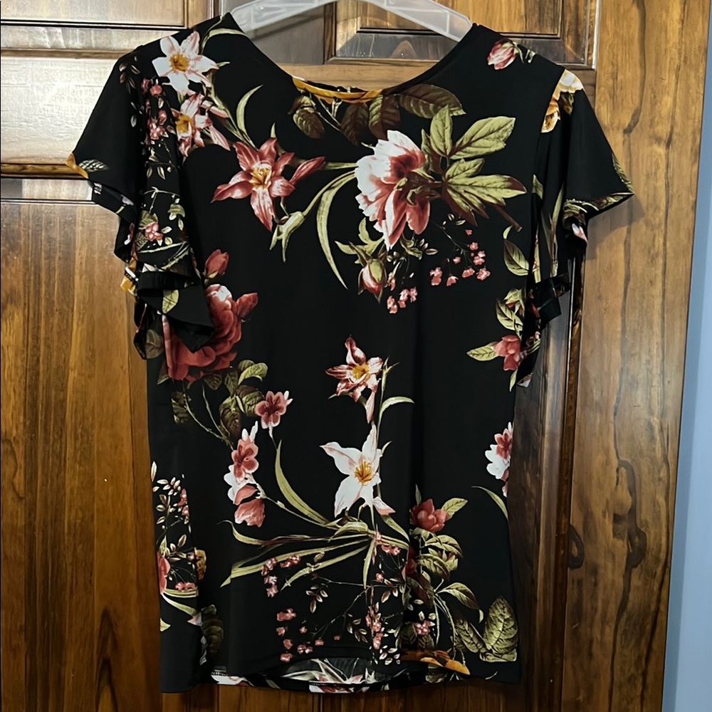 Floral Black Women's Top